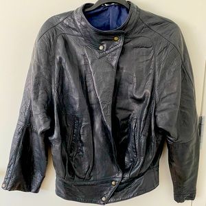 VINTAGE - Cropped 80s leather jacket